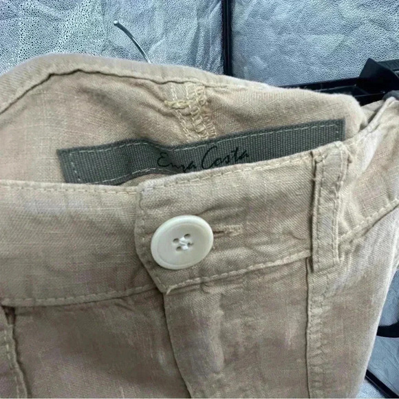 ENZA COSTA FRENCH LINEN HIGH-RISE WID LEG TROUSER PANTS WOMENS SIZE 1 OAT MILK - Picture 10 of 11